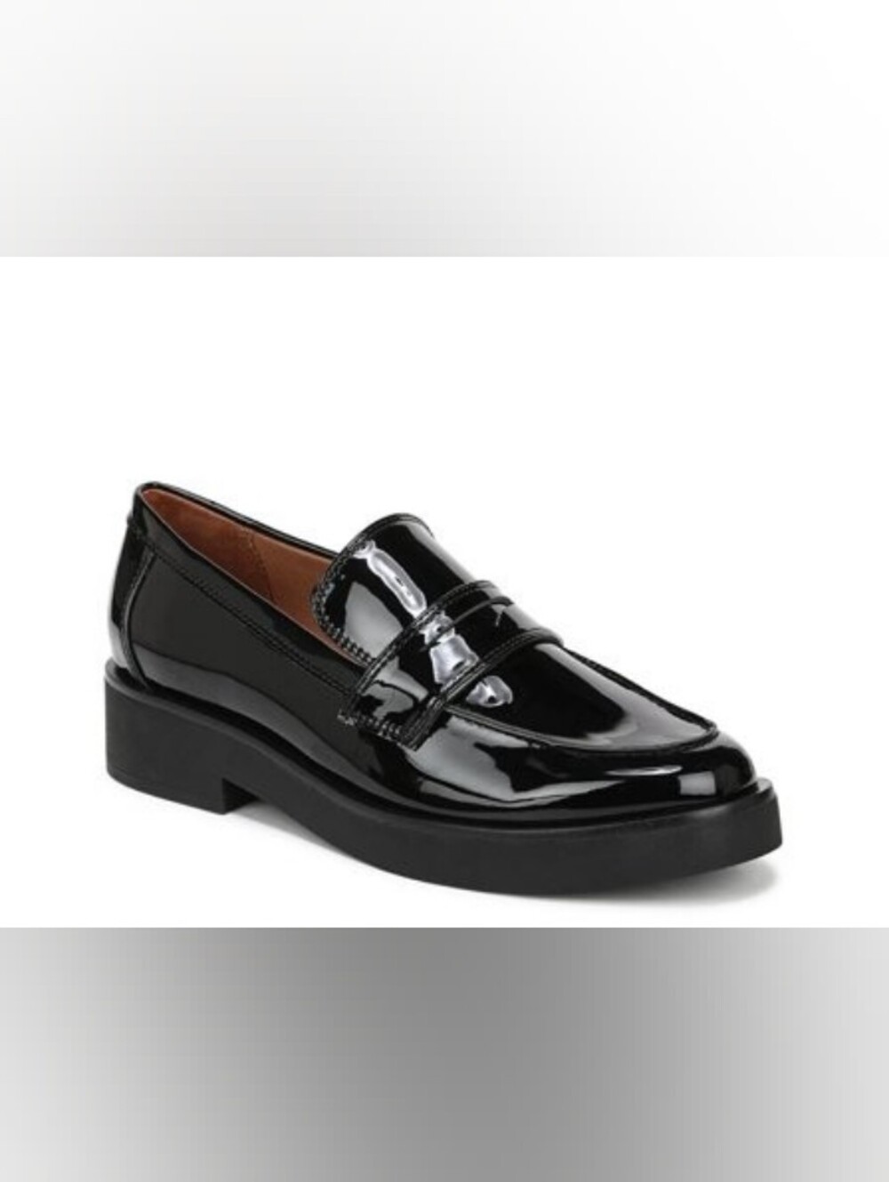 Franco Sarto Black Patent Leather Penny Loafers